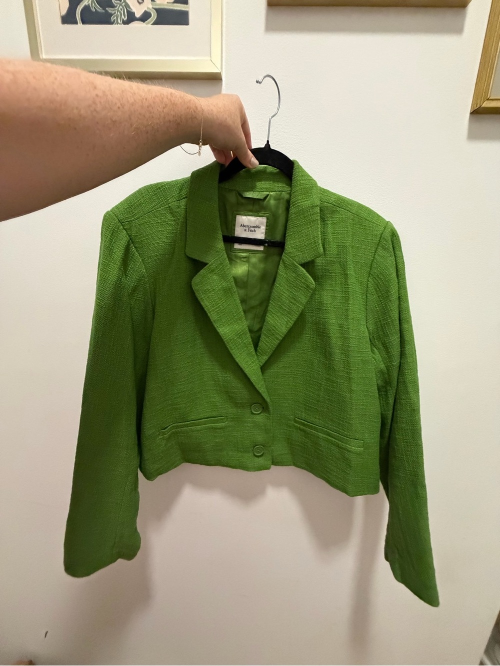 Abercrombie & Fitch Cropped Tweed Blazer